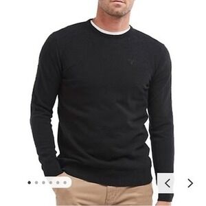 Barbour Men's Essential‎ 100% Lambswool V Neck Sweater Dark Gray Size Medium NEW